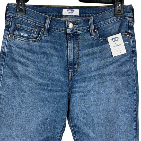 Denizen Levi's SZ 8 Vintage Boyfriend Jeans Distressed Mid-Rise Cuffed Stretch - Picture 2 of 12